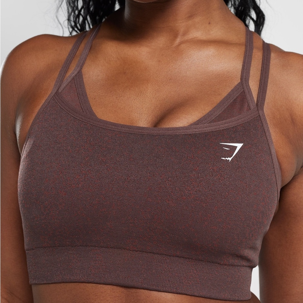Gymshark Adapt Fleck Seamless Sports Bra - Chocolate Brown - Size Médium